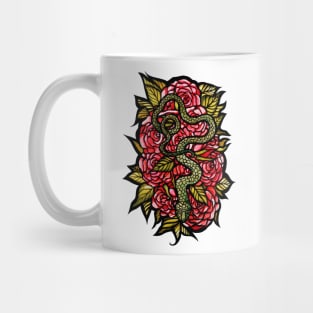 Snake And Roses Stained Glass Mug